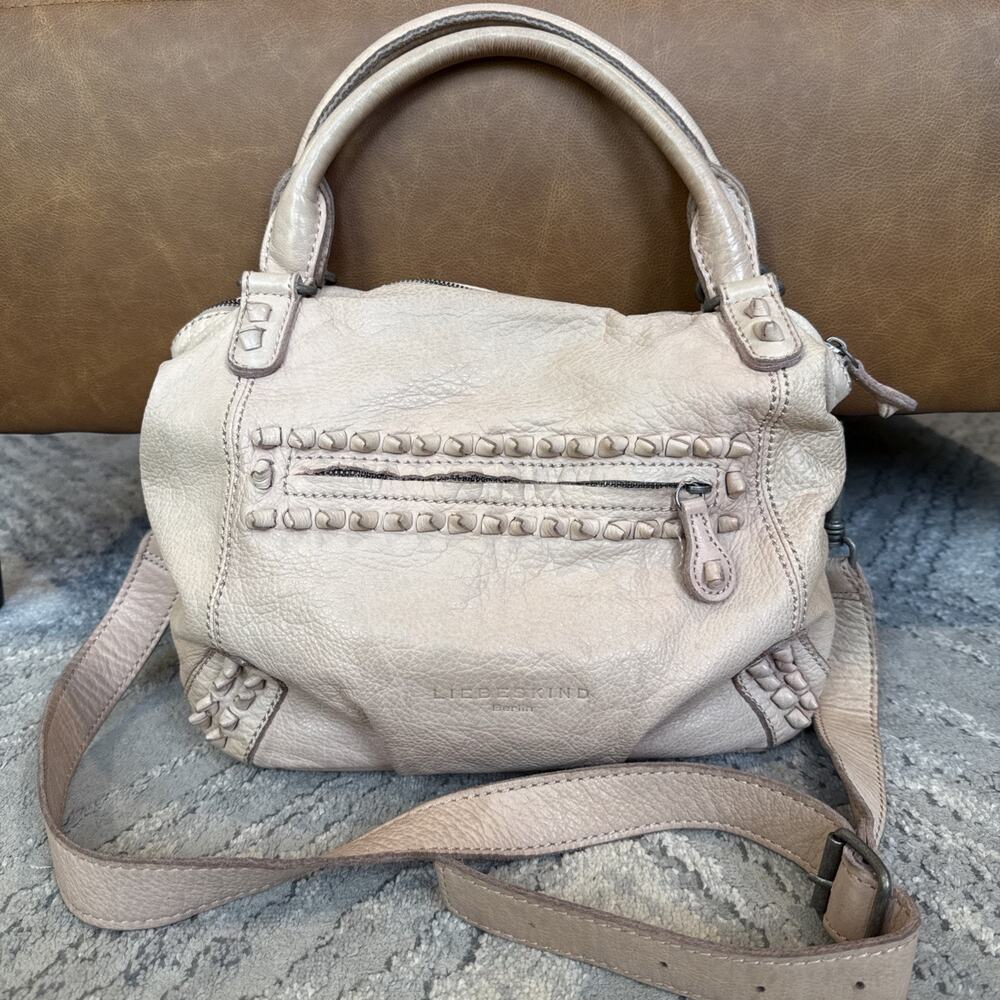 Liebeskind Double Dye Stone Leather Beige Bag Tote Large Crossbody Germany